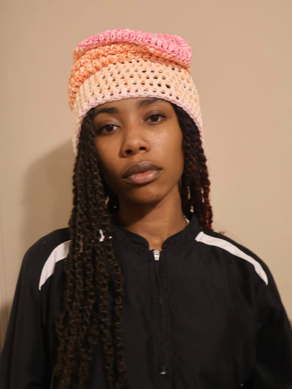 pink skies slouchy beanie